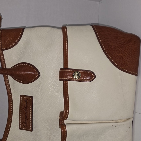 Dooney & Bourke Florentine Vacchetta Leather Double Pockets Tote - Picture 3 of 16